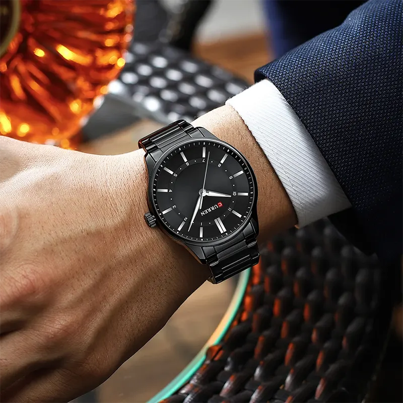 Curren Luxury Black Dial Men’s Watch | 8430
